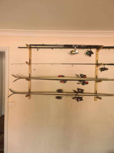 Load image into Gallery viewer, Bamboo Wall Hooks - 4 tier - Fishing/Wake/Ski