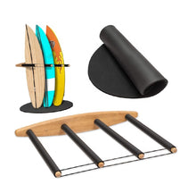 Load image into Gallery viewer, Vertical Wall Mounted 3 Surfboard Rack with Rubber Mat